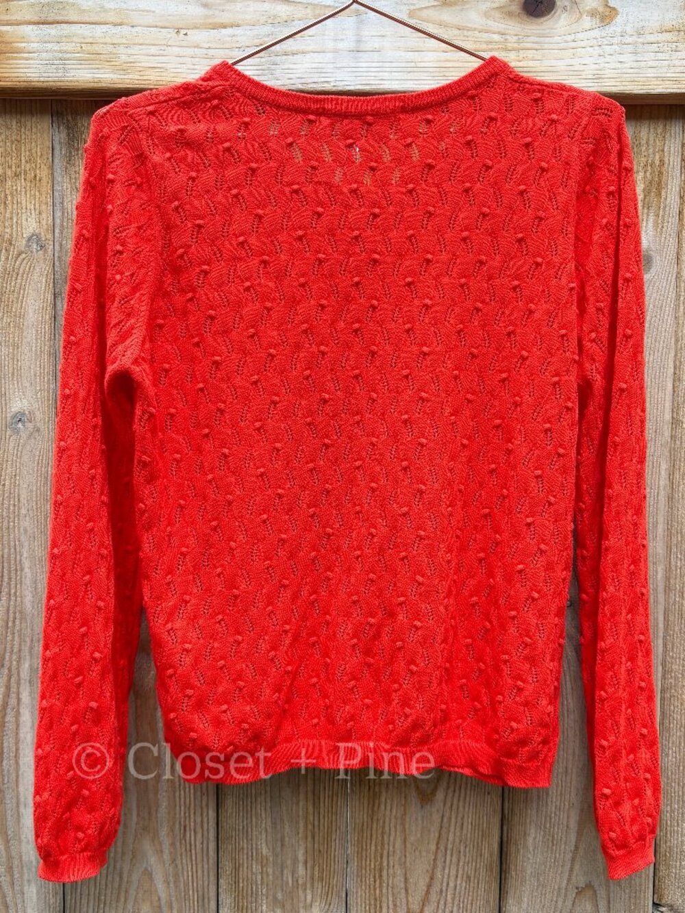 Sezane Philippe Jumper Cardigan Sweater Size Small Coral Red - Picture 5 of 15